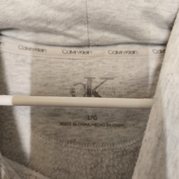 Calvin Klein Gray and Purple Crew Neck Sweater with Floral Design - Picture 2 of 3